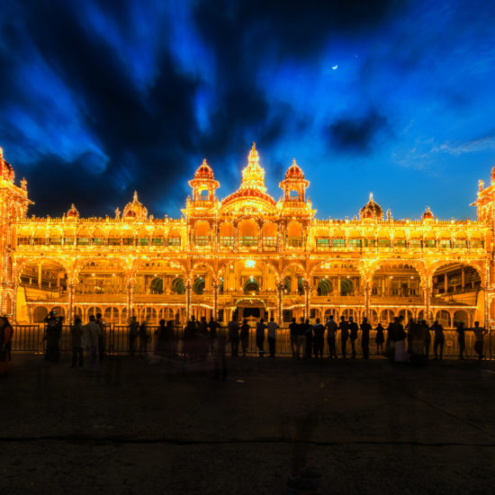 Mysuru Palace lit up with 97,000 light bulbs